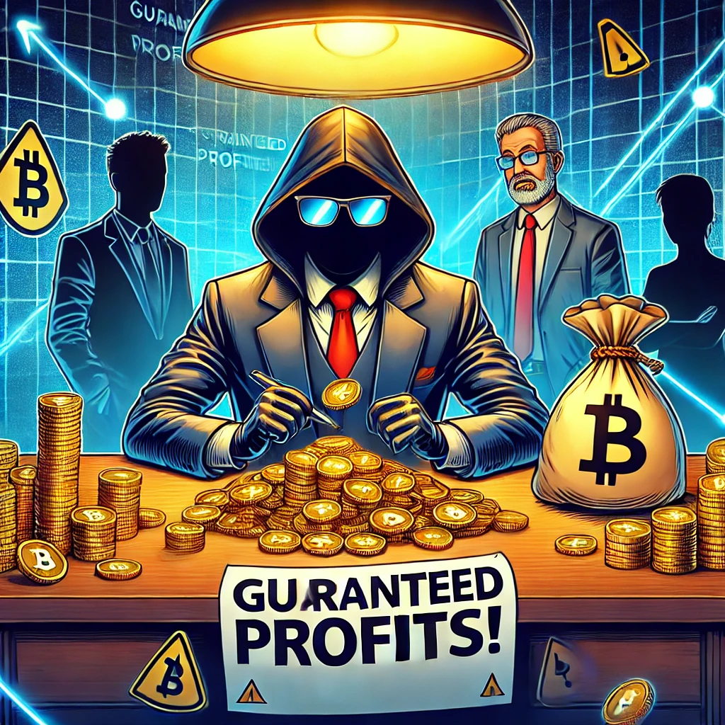 Ponzi Schemer in the Crypto Industry - Fraudster Illustration